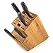 MEGALOWMART 18 Slot Bamboo Wood Kitchen Knife Block Stand Holder