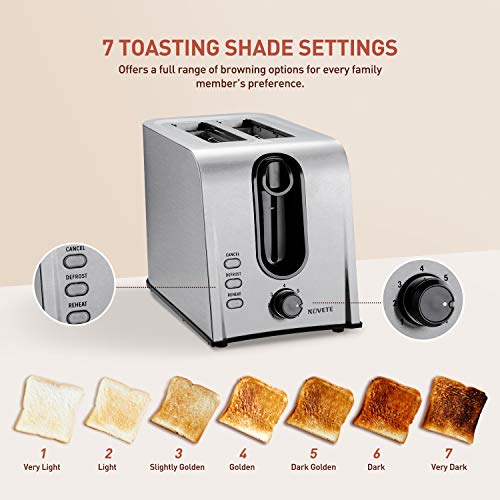 Toaster 2 Slice Best Rated Prime, NOVETE Retro Stainless Steel Toaster