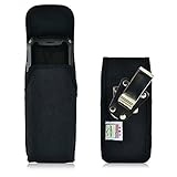 Turtleback Belt Clip Holster Case Fits Sonim XP5, Nylon Vertical Heavy Duty Black Nylon Pouch, Made in USA