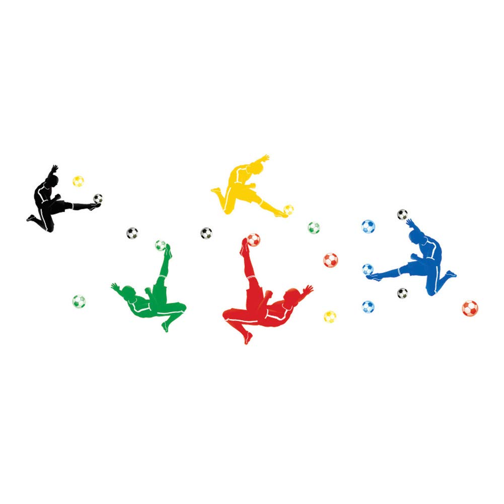Lichi Colorful Palying Football Wall decal Sticker for Chilidren Study Bedroom Decor