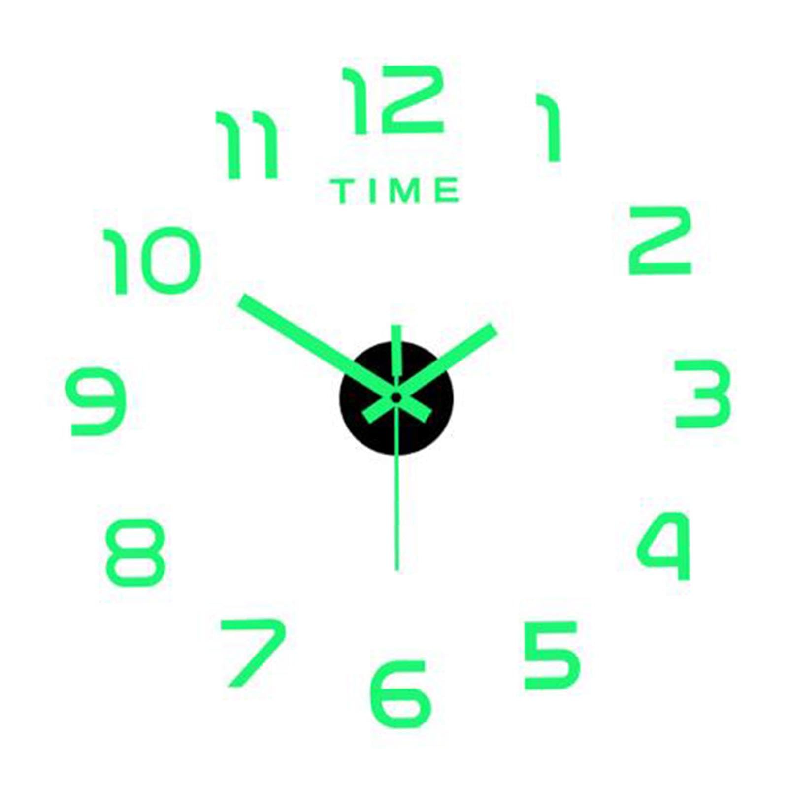 Sharplace Luminous Wall Clock Stickers Decorative Silent Clock Glow in The Dark, Digital DIY Clock 3D Wall Sticker for Kitchen Wall