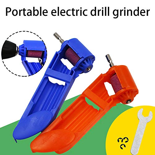 Maserfaliw 2 Pack Drill Bit Sharpener, Portable Steel Straight Shank Electric Twist Drill Bit Sharpener Grinder Tools Blue