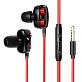 Hxstaald 3.5mm Headphones Wired Earbuds with Microphone Noise Cancelling Earphone HiFi Stereo in Ear Buds for Samsung Switch Kindle MP3 Players