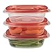Rubbermaid TakeAlongs Sandwich Food Storage Containers, 2.9 Cup, Tint Chili, 4 Count