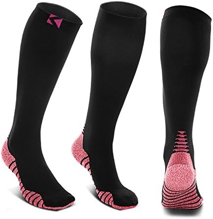 Compression Socks for Men &amp; Women - Keelyn Premium Graduated Compression Fit for Athletics Medical Running Shin Splints Flight Travel Pregnancy Diabetic, Boost Sports Performance Stamina and Recovery