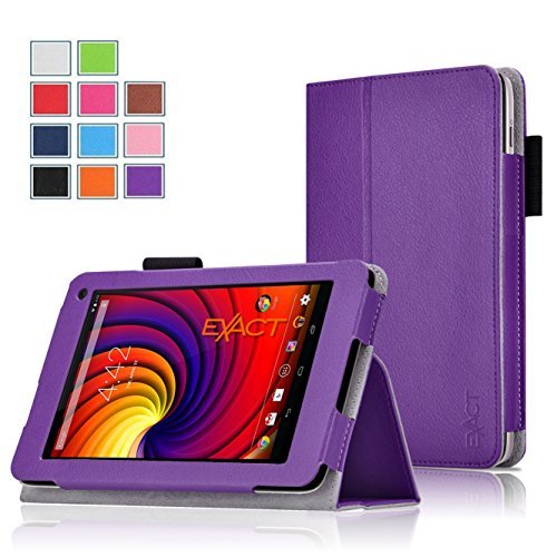 Toshiba Excite Go AT7-C8 Case - Exact Toshiba Excite Go AT7-C8 Case [PRO Series] - Professional PU Leather Folio Case for Toshiba Excite Go 7.0-inch 8 GB Tablet (AT7-C8) Purple