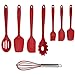 Cooking Utensils,Xpatee 8 Piece Nonstick Silicone Kitchen Utensils Gadgets Set Includes Silicone Ladle,Spatula,Spoon,Brush and Whisk (Red)