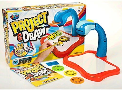Drawing Projector with Bonus Sketch Book and 3 Projector Slides Great Kids Activity Perfect Christmas Present (Blue)