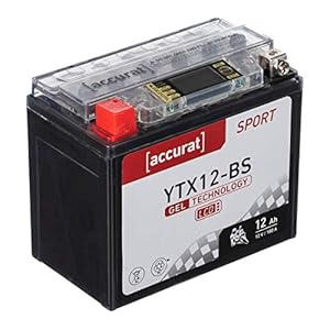 Accurat motorfiets-accu YTX12-BS 12Ah 180A 12V gel-technologie + lcd-display startaccu krachtig robuust…