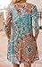 ETCYY Women's Long Sleeve Floral Printed Casual Swing T-shirt Dress With Pockets,Flower,X-Large