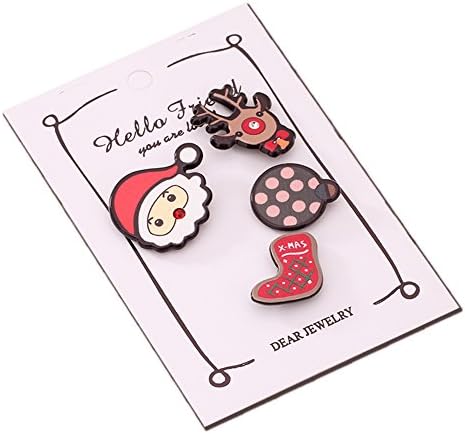 Girl's Brooche Pin Cartoon Santa Claus Character Cute Brooches