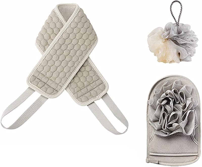 Omenluck Bath Ball Back Towel Brush Shower Gloves Mitt Set Viscose Sponge PE