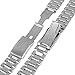 Beauty7 24mm Stainless Steel Curved End Link Wrist Watch Band Bracelet Strap Replacement Fold Over Clasp