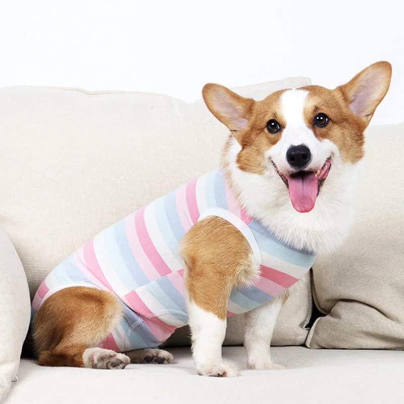 My Furry Friend Dog Surgery Recovery Suit for After Surgery Male/Female Dogs | Pet Recovery Shirt | Puppy Surgical Clothes Abdominal Wounds Protector | Dog Post-Operative Vest (S, Pink)