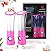SoundSOUL Dancing Water Speakers LED Speakers Water Fountain Speakers Mini Misic Amplifier(6 Colored LED Lights) - Pink