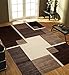 Easy Clean Stain Fade Resistant for Living Room Bedroom Kitchen Area Rug Renzo Collection, Modern Geometric Space Area Rug - Artistic Mediterranean Area Rug (5x7, Ivory)