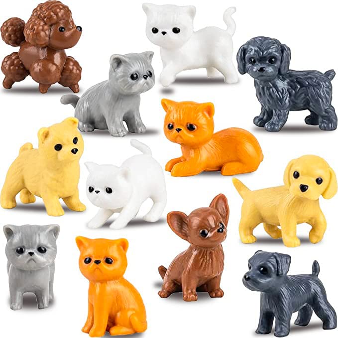 Photo 1 of Bulk Toys - Tiny Dogs and Cats for Kids - Small Animals in Bulk - 100 Pcs Little Pet Toys - Tiny Plastic Toys for Kids Prizes - Easter Gifts for Kids