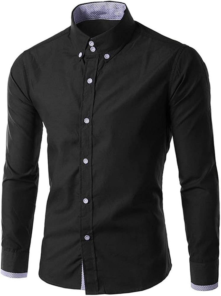 N\P Men's Shirts Shirts Slim Long Sleeve Shirt Men's Amazon.co.uk