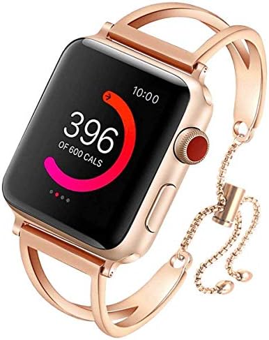 Sundo Compatible Iwatch Band 38/40mm 42/44mm Newest Released Unique Jewelry Style Classic Cuff Bracelet Stainless Steel Replacement Strap for Women Girls Men Series 4 3 2 1