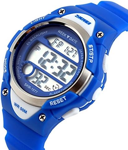 Takyae 2016 Children Watch Outdoor Sports Kids Boy Girls LED Digital Alarm Waterproof Wristwatches Children's Dress Watches Blue