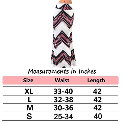 Women Fashion Summer Printed High Waisted Beach Maxi Skirts Long Skirt(Geometric 4), M
