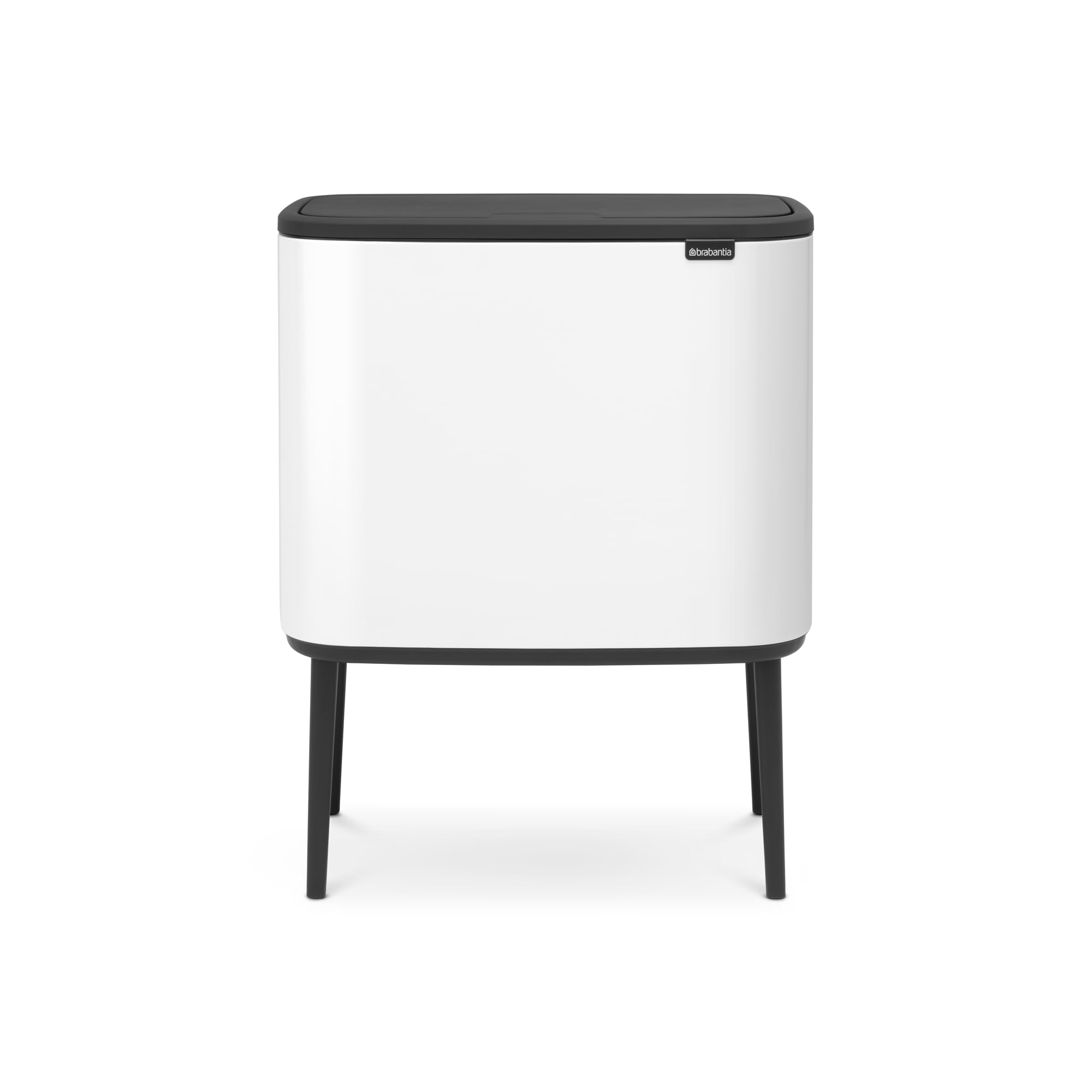 Photo 1 of Brabantia Bo Trash Can - 1 x 9.5 Gal Inner Bucket (White) Waste/Recycling Garbage Can, Removable Compartment + Free Bags
