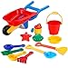 JOYIN Toy Beach Sand Toy Set Including Wheelbarrow, Models and Molds, Bucket, Shovels and Rakes in Reusable Zippered Bag
