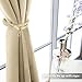 RYB HOME Curtain Ropes Tie Backs - Tiebacks Long Loop with Buckle Cord for Indoor Outdoor Panels Use with Hook or Directly for Window Panels, 2 Pcs, Gold