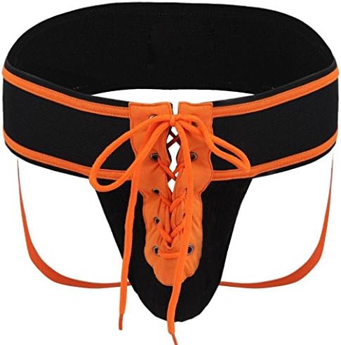 Shubuy Hot Sale Mens Sexy Straps Briefs Sport Underwear Temptation Fun Jockstrap Underpants (M, Orange)