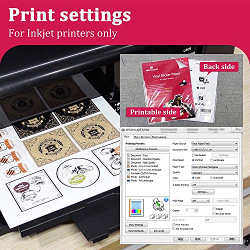 MECOLOUR Premium Printable Vinyl Sticker Paper For Cricut Matte White ...