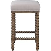 Uttermost Pryce Light Walnut Wooden Counter Stool