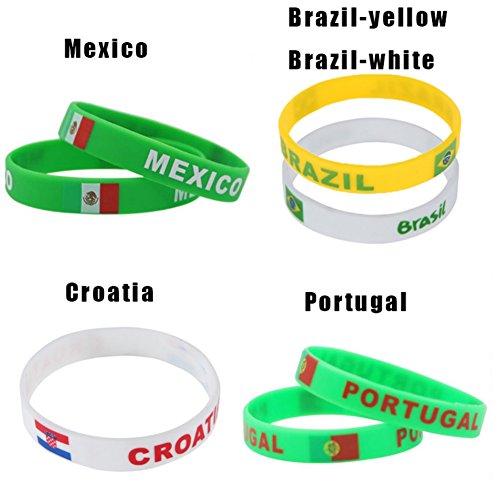 YESIDO Silicone Wrist Band Country Flags Printed Bracelet 2018 World Cup Souvenir Accessories Soccer Football Fan Gift 1pcs