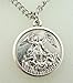 Needzo Religious Gifts Silver Tone Saint St Michael Protection Charm Pendant Necklace, 7/8 Inch
