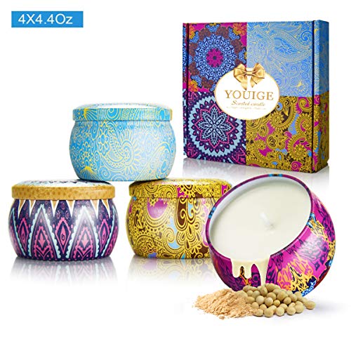 image for Decor Candle Scented Candles Gift Set, Natural Soy Wax 4.4 Oz Aromathe