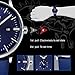 Men's Unique Wrist Quartz Analog Watch with Blue Leather Band, Dress Casual Classic Waterproof Business Watches with Stainless Steel Case and Calendar Date Window