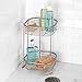 mDesign Free Standing Bathroom or Shower Storage Shelves for Towels, Soap, Shampoo, Lotion, Accessories - 2 Tier, Satin