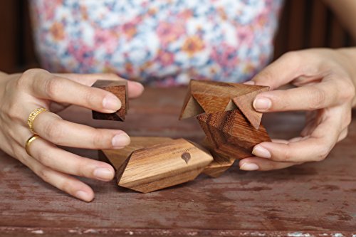 Shooting Star: Handmade & Organic Wooden Star Puzzle for Adults from SiamMandalay with Free SM Gift Box(Pictured)