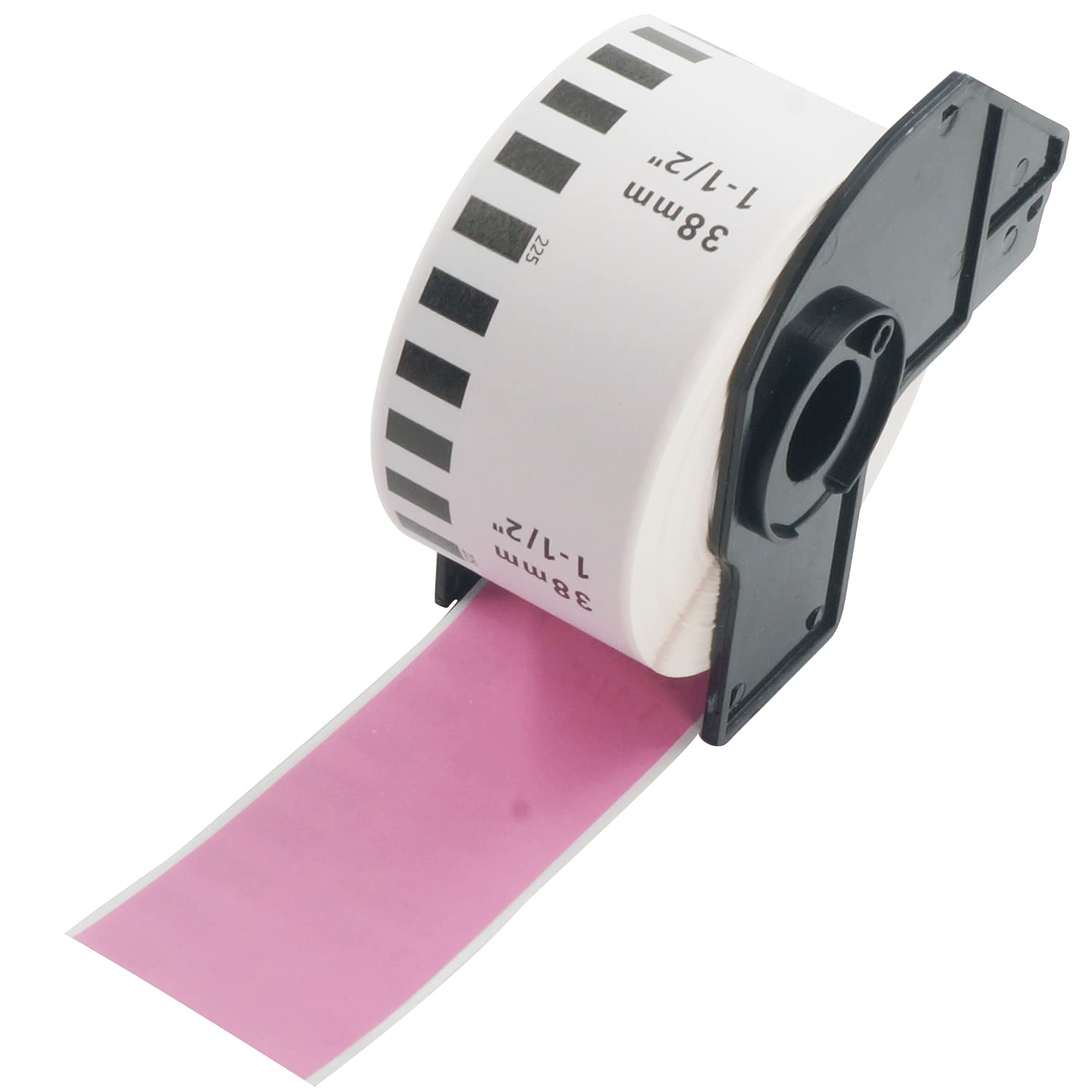 BETCKEY - 1 Pink Labels Replacement for Brother DK-22225, 38mm x 30.48m Continuous Paper Labels Compatible with Brother QL Label Printers