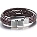 OSTAN Mens Bracelet Fashion Men's Braided Leather Bracelet Bangle Magnetic Clasp (8.46)