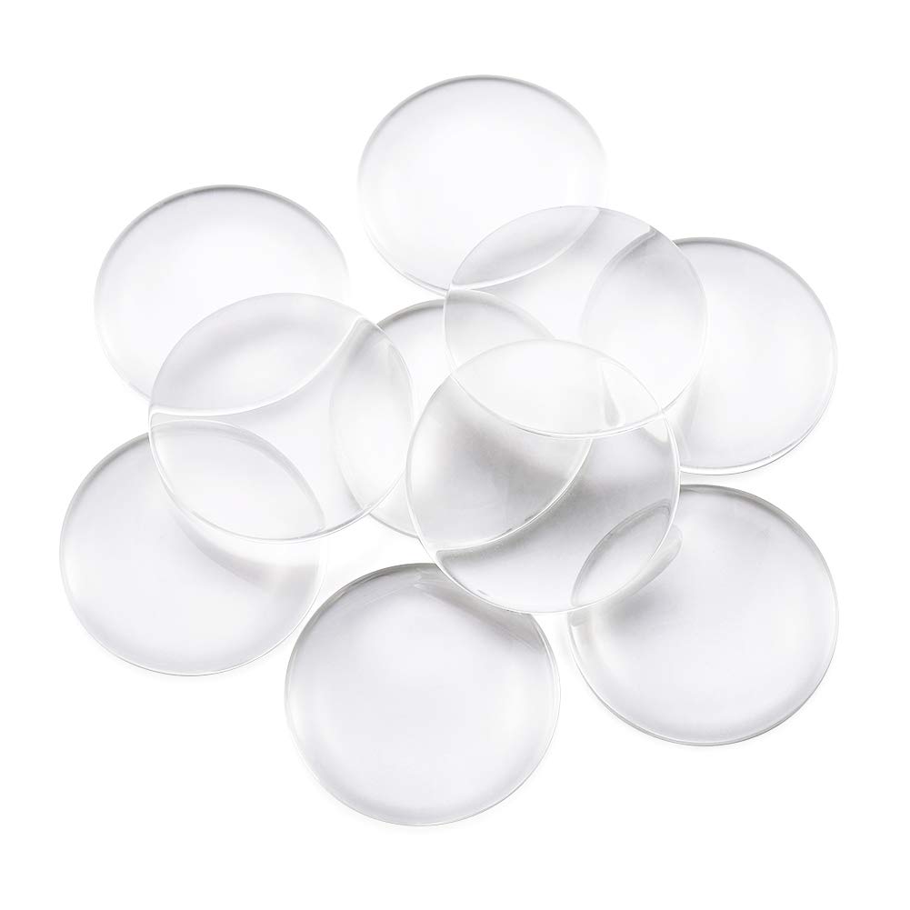 Craftdady 50Pcs Transparent Glass Cabochons 39.5-40mm Clear Glass Flat Back Dome Tile Half Round Cabochon Covers for Photo Pendant Jewelry Making