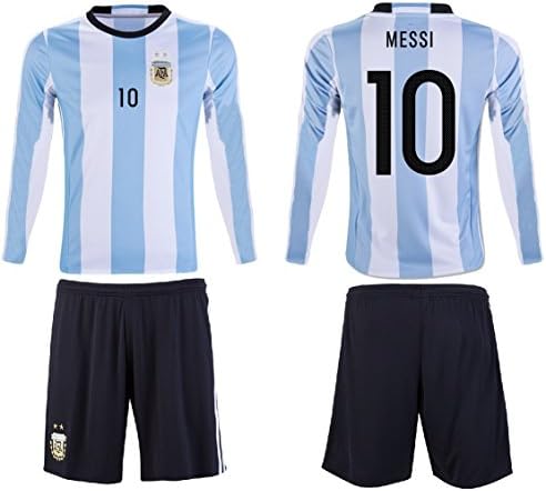 Fan Kitbag Lionel Messi #10 Youth Kids Soccer Jersey ✓ Shorts ✓ Picture Bag ✓ ✓Premium Soccer Gift by