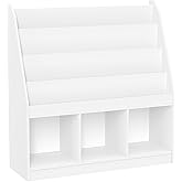 RiverRidge Kids 4 shelves Three Cubbies Bookrack, White (02-251), 11.81"D x 35"W x 36"H