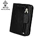 YALUXE Women's RFID Blocking Small Compact Leather Wallet Ladies Mini Purse with ID Window Black RFID