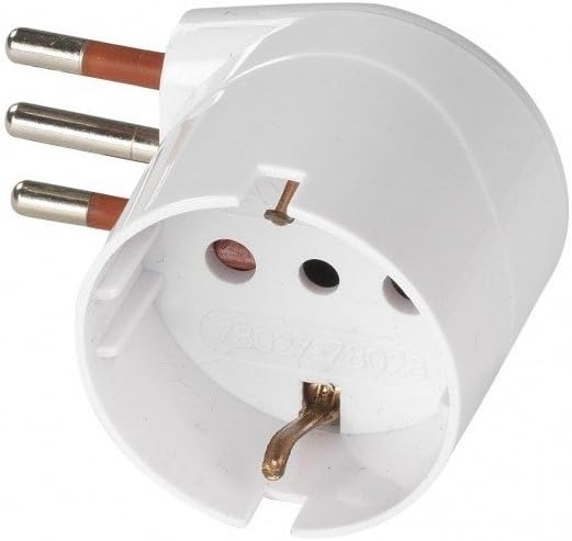 Schuko adapter 90° space saving, bianco, Spina 16A