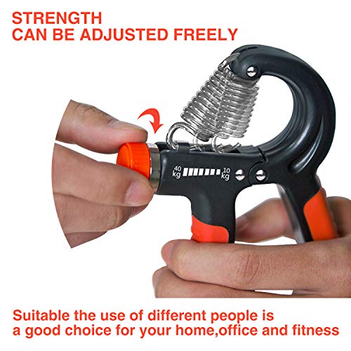 KOOLIFE Hand Grip Strengthener, Hand Workout strengthening Equipment,Grip Exercise Trainer, Hand Gripper Strengthen Exerciser with Adjustable Resistance Range 22 to 88 Lbs - Red - Thumbnail 2