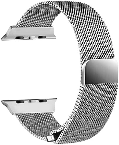 Bands for Apple Watch 42mm Men and Women Milanese Metal Magnetic Mesh Loop Band for Apple iWatch Series 3 2 1,Silver