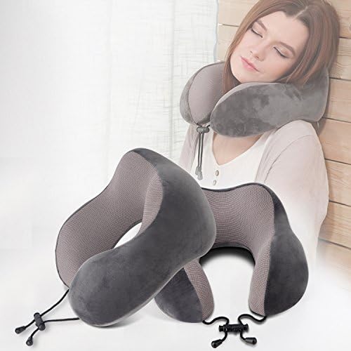 Ultimate Memory Foam Travel Neck Pillow: Heavy Duty, Comfortable &amp; Portable U-Shaped Cushion With Removable Cover, Toggles &amp; Carry Pouch For Airplane Train Car Bus Supports &amp; Relieves Pain(1 pack)