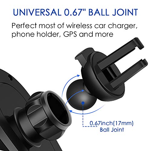 Anumit Car Air Vent Mount Clip, 5Pcs Universal Car Vent Holder Clip Kit Replacement Cradle Kickstand Clamp with 0.67inch Ball Head, Fits Wireless Car Charger, Car Phone Holder, Garmin GPS and More