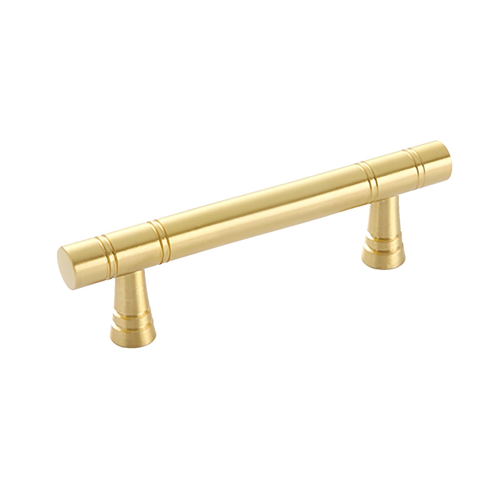 MACHSWON 128mm Brushed Pattern Grooved Pure Brass Handle Solid Thick Furniture Drawer Copper Cabinet Door and Window Handle Length 187mm