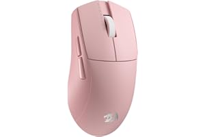 Redragon M916 PRO 3-Mode Wireless Gaming Mouse, 49G Ultra-Light 26K DPI Mouse w/Ergonomic Natural Grip Build, Full Programmable Buttons, Software Supports DIY Keybinds & DPI (1K Hz, Pink)